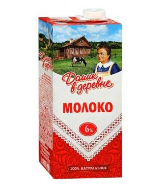 Молоко ультрапастеризованное 6% Домик в деревне 1л